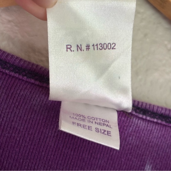 India Boutique Long Sleeve Patchwork Top - Purple & Pink - Size M/L - Picture 10 of 10